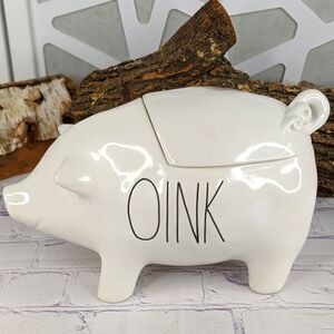 Rae Dunn OINK Ceramic Pig Cookie Jar Canister